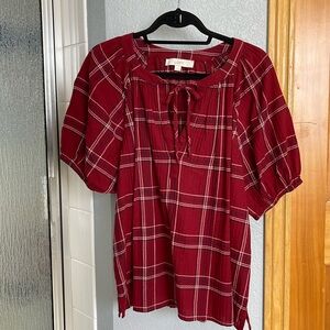 Plaid loft blouse